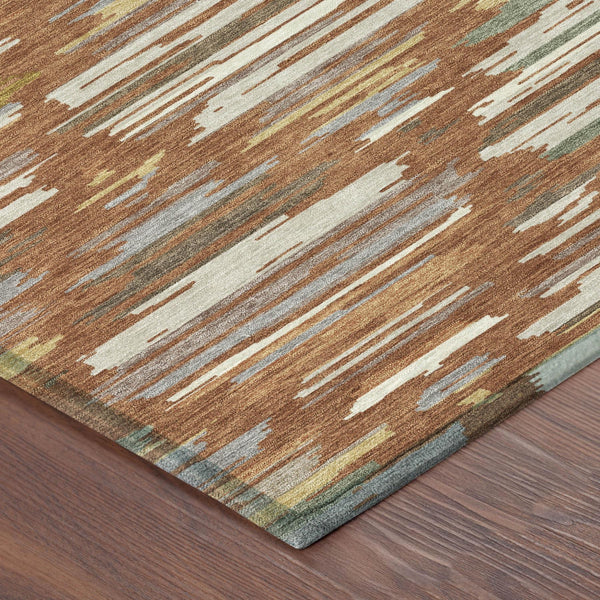 Southwestern Geometric Polyester Area Rug Washable Indoor Outdoor Patio and Entryway