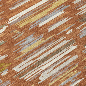 Southwestern Geometric Polyester Area Rug Washable Indoor Outdoor Patio and Entryway