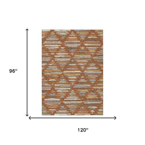 Southwestern Geometric Polyester Area Rug Washable Indoor Outdoor Patio and Entryway