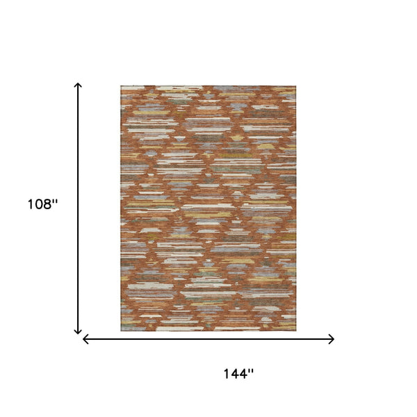 Southwestern Geometric Polyester Area Rug Washable Indoor Outdoor Patio and Entryway