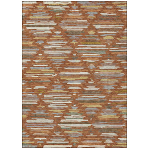 Southwestern Geometric Polyester Area Rug Washable Indoor Outdoor Patio and Entryway