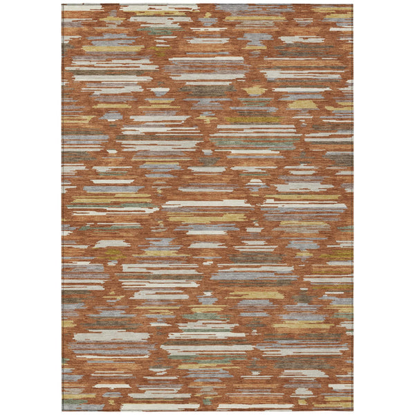 Southwestern Geometric Polyester Area Rug Washable Indoor Outdoor Patio and Entryway
