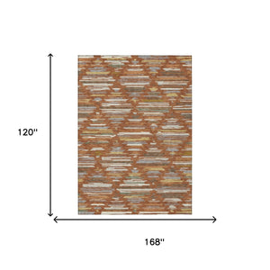 Southwestern Geometric Polyester Area Rug Washable Indoor Outdoor Patio and Entryway