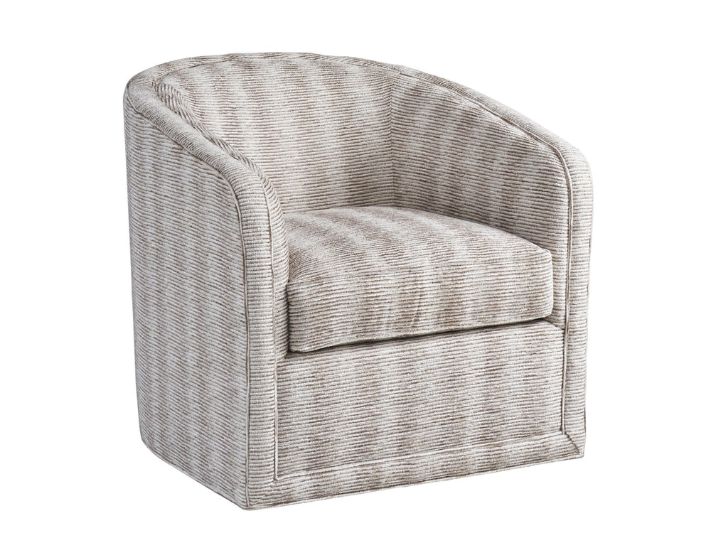 Lexington Colton Swivel Chair - Global Transitional Design With Aged Bronze Accents And Ultra Down Cushion Comfort   7277-11sw-41