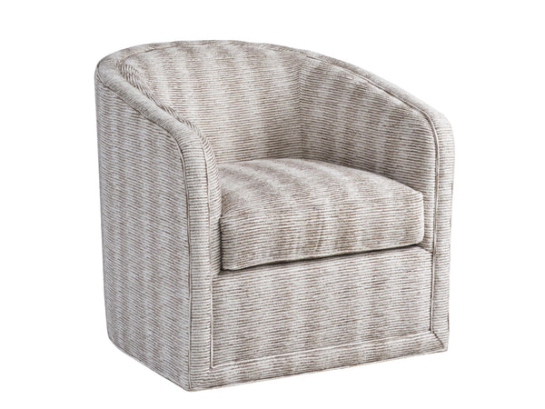 Lexington Colton Swivel Chair - Global Transitional Design With Aged Bronze Accents And Ultra Down Cushion Comfort   7277-11sw-41