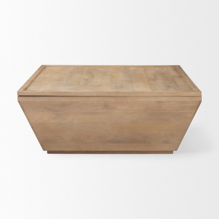 HomeRoots 41 Inch Square Solid Wood Lift Top Coffee Table for Living Room Storage Functional 727819