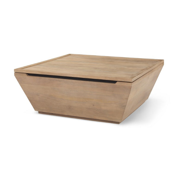 41 Inch Square Solid Wood Lift Top Coffee Table for Living Room Storage Functional