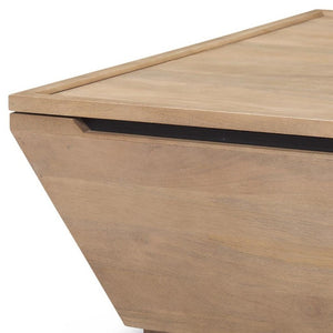 41 Inch Square Solid Wood Lift Top Coffee Table for Living Room Storage Functional