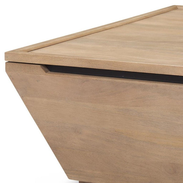 41 Inch Square Solid Wood Lift Top Coffee Table for Living Room Storage Functional