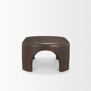 HomeRoots 48 Inch Solid Wood Oval Coffee Table Elegant Living Room Centerpiece with Durable Finish Brown / Gray 727825