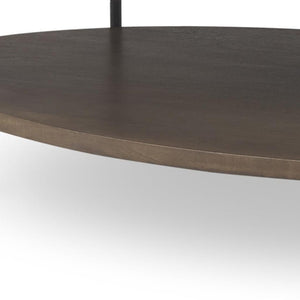 30 Inch Oval Genuine Marble Top Iron Base Coffee Table for Modern Living Rooms