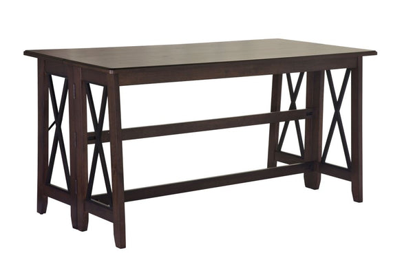 English Elm Dark Solid Wood Drop Leaf Table with 4 Stools — Space-Saving Expandable Dining Set, Durable Finish Dark Brown 75.5 L x 21 W x 16.75 H B2699P206767