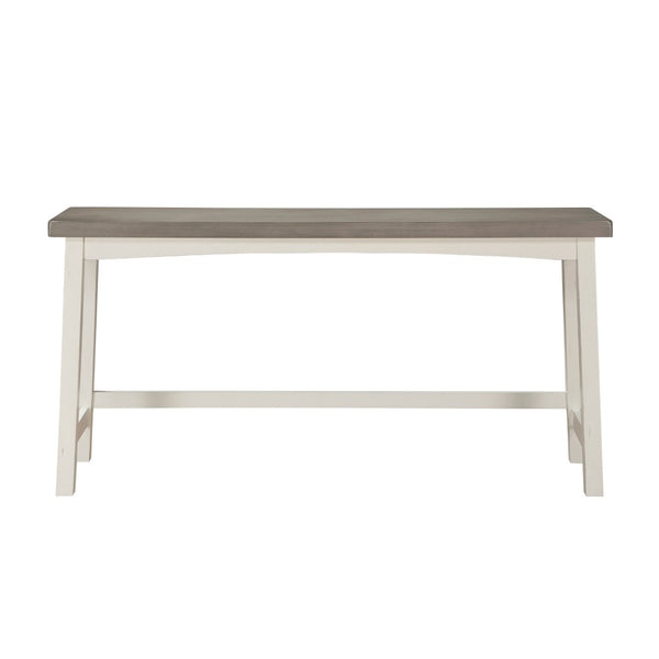 English Elm Transitional 4-Piece Counter Height Set - Elegant Two-Tone White & Coffee Finish With Stools B011P284446-GIGA