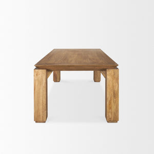 84 Inch Solid Wood Rectangular Dining Table Seats Eight for Spacious Family Gatherings