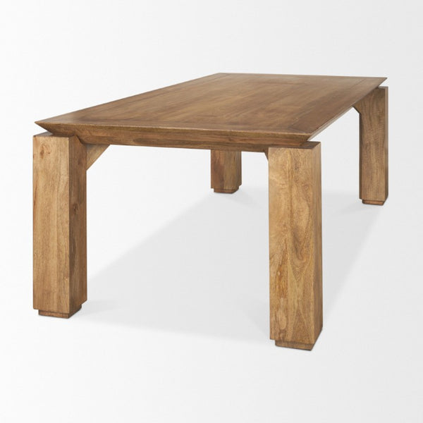 84 Inch Solid Wood Rectangular Dining Table Seats Eight for Spacious Family Gatherings