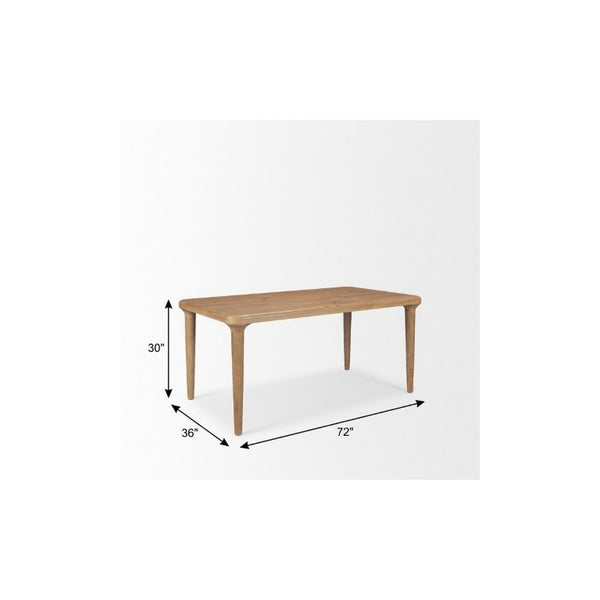 72 Inch Solid Wood Dining Table Spacious Rectangular Surface for Elegant Family Gatherings