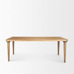 HomeRoots 84 Inch Solid Wood Rectangular Dining Table Seats Eight for Spacious Family Gatherings Light Brown 84" W x 30" H x 42" D 727884