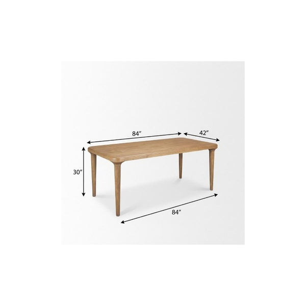 84 Inch Solid Wood Rectangular Dining Table Seats Eight for Spacious Family Gatherings