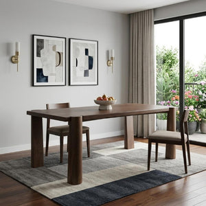 84 Inch Solid Wood Rectangular Dining Table Seats Eight for Spacious Family Gatherings