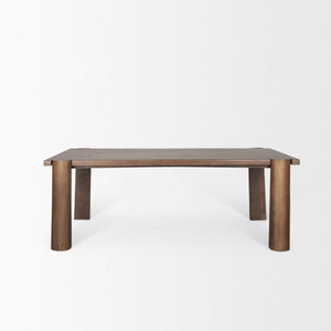 84 Inch Solid Wood Rectangular Dining Table Seats Eight for Spacious Family Gatherings