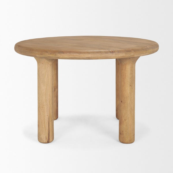48 Inch Solid Wood Round Dining Table Seats Four for Modern Kitchen or Room