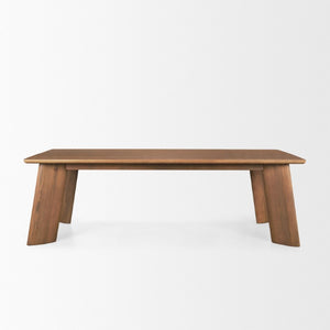 HomeRoots 94 Inch Solid Wood Rectangular Farmhouse Dining Table Seats Eight for Large Gatherings Brown 727897