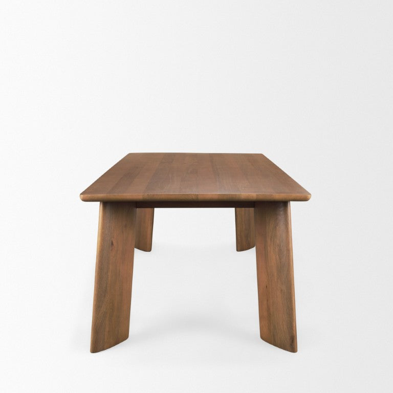 HomeRoots 94 Inch Solid Wood Rectangular Farmhouse Dining Table Seats Eight for Large Gatherings Brown 727897