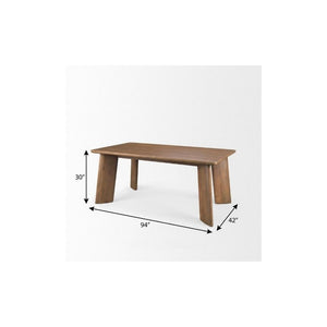 94 Inch Solid Wood Rectangular Farmhouse Dining Table Seats Eight for Large Gatherings