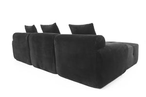 English Elm Sectional Cloud Sofa with Fuzzy Foam Cushions Deep Sink Comfort for Living Rooms W5385P446001