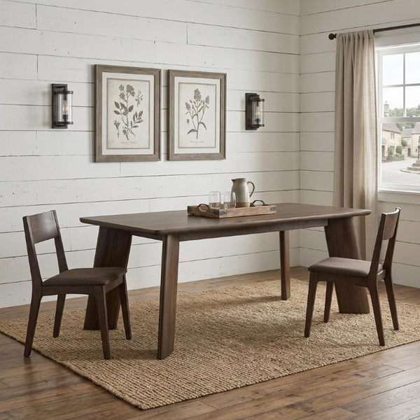 94 Inch Solid Wood Rectangular Farmhouse Dining Table Seats Eight for Large Gatherings