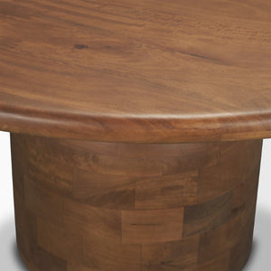 42 Inch Round Solid Wood Dining Table with Pedestal Base for Small Spaces