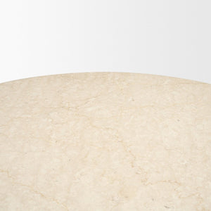 48 Inch Marble Top Round Dining Table with Solid Wood Pedestal Base for Elegant Interiors