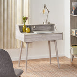 Christopher Knight Home® - Noble House - Ellison Mid Century Modern Grey Oak Finished Fiberboard Home Office Desk