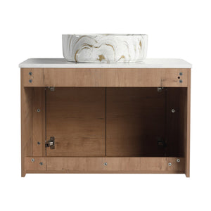 English Elm 30'' Wall-Mounted Bathroom Vanity With Ceramic Sink, Soft-Close Doors & Stylish Space-Saving Design W999S00389