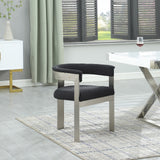 Romeo Black Boucle Fabric Dining Chair 727Black-C Meridian Furniture