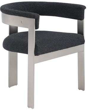 Romeo Black Boucle Fabric Dining Chair 727Black-C Meridian Furniture