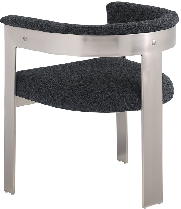 Romeo Black Boucle Fabric Dining Chair 727Black-C Meridian Furniture
