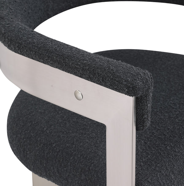 Romeo Black Boucle Fabric Dining Chair 727Black-C Meridian Furniture