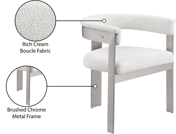 Romeo Cream Boucle Fabric Dining Chair 727Cream-C Meridian Furniture