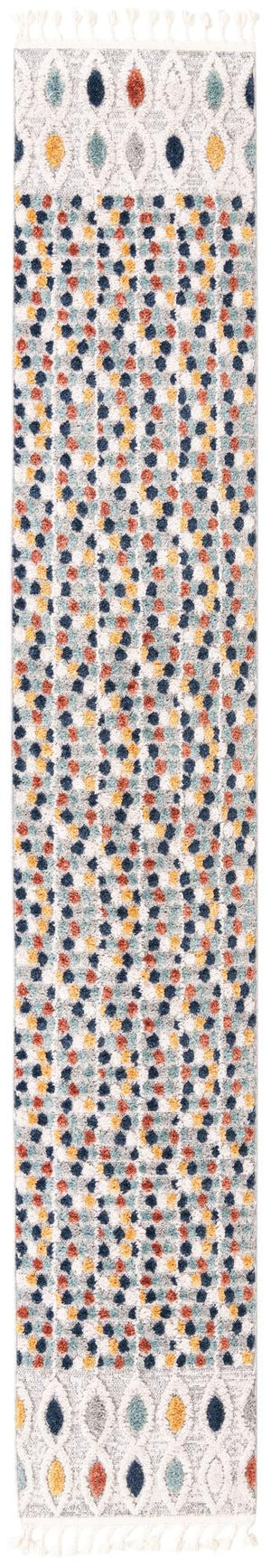 Unique Loom Cherokee Asheville Machine Made Geometric Rug Multi, Green/Ivory/Navy Blue/Yellow/Gray 2' 0" x 12' 2"