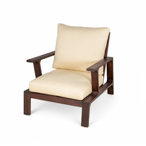 English Elm 2 Piece Acacia Wood Outdoor Sofa Set with Coffee Table and Weather Resistant Cushions N719P246161D
