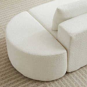 English Elm 106.3-inch Chenille Modular Sectional with Curved Ottomans and Cloud Comfort Seating W3505P383961