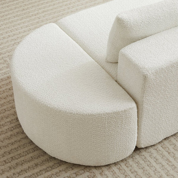 English Elm 106.3-inch Chenille Modular Sectional with Curved Ottomans and Cloud Comfort Seating W3505P383961