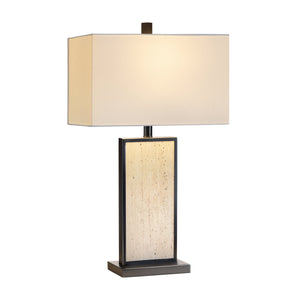 Crestview Collection 27.5"H Stonehurst Marble & Metal Table Lamp - Elegant Shade, Versatile 3-way Lighting, Modern Design   Cvamb0096