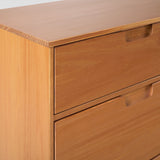 3-Drawer Groove Handle Solid Wood Dresser Caramel BR3DSLDRCA-T Walker Edison