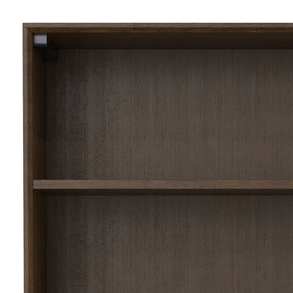English Elm Banting Mid Century Open Shelf Bookcase Walnut Brown – Solid Rubberwood, Adjustable Shelves, Graphite Base B136P238600