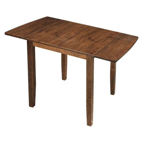 English Elm Topmax Drop Leaf Wood Breakfast Nook Table Set with X Back Chairs for Two Walnut N717S000164D