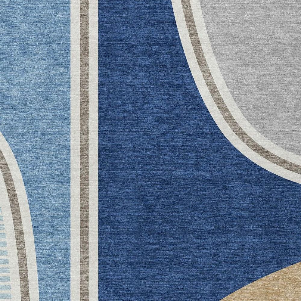 HomeRoots Geometric Polyester Area Rug Washable Machine Woven for Indoor Outdoor Patio and Living Room Use 5' x 8' 728055