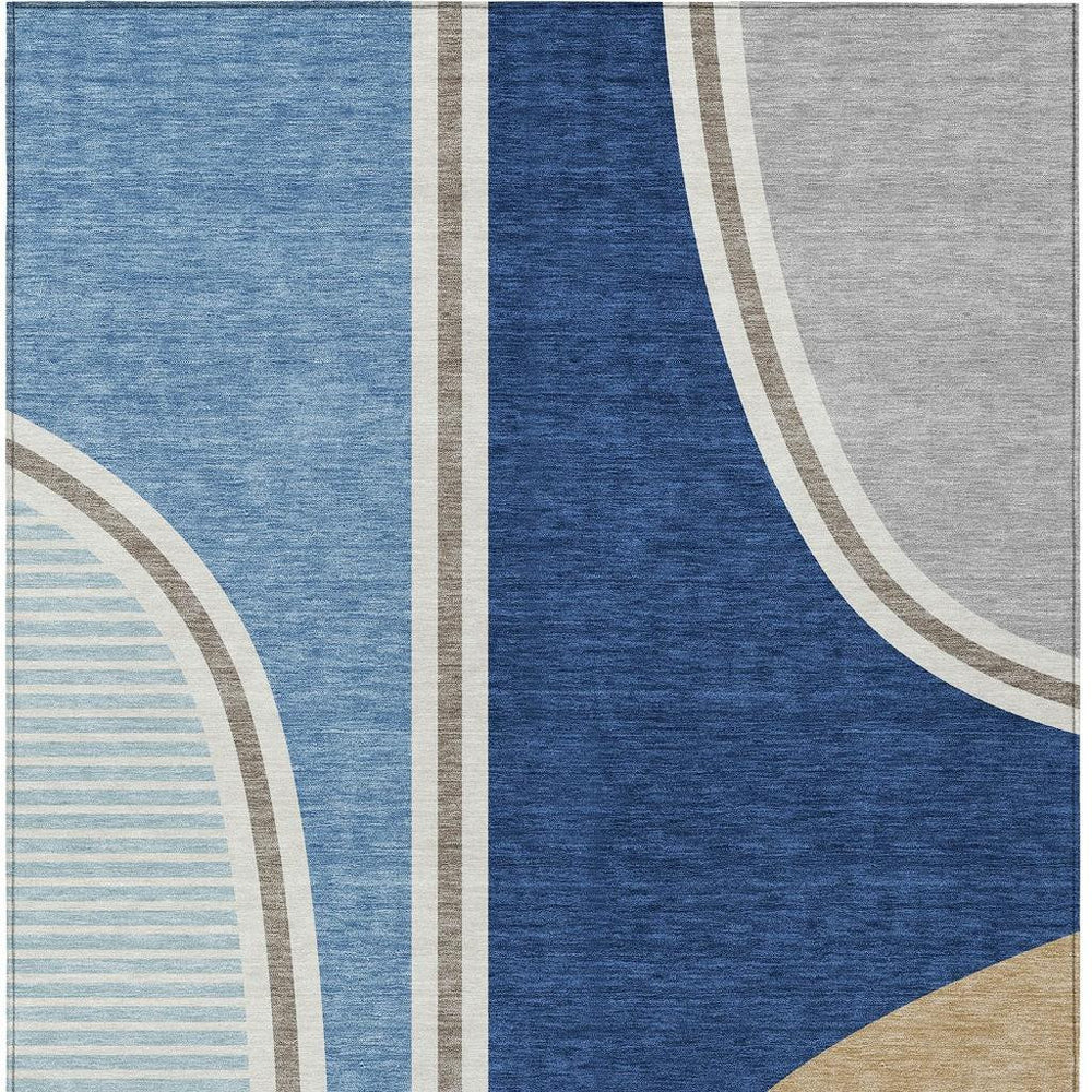 HomeRoots Geometric Polyester Area Rug Washable Machine Woven for Indoor Outdoor Patio and Living Room Use 5' x 8' 728055