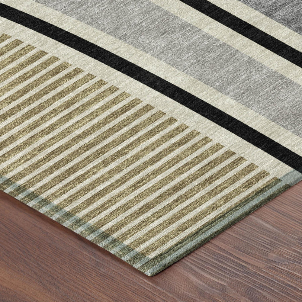 9 X 12 Geometric Polyester Area Rug Washable Indoor Outdoor Low Pile Silver
